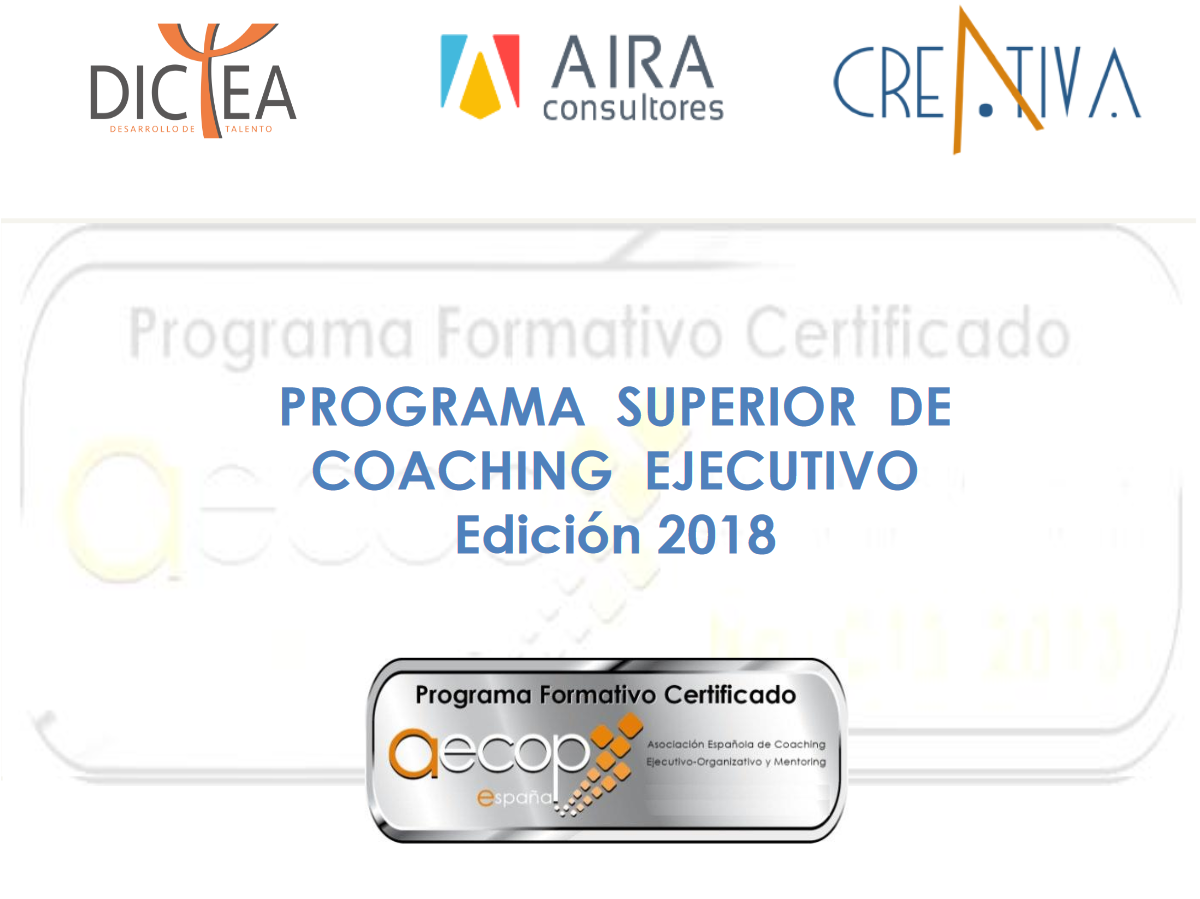 Programa superior de coaching ejecutivo certificado por AECOP 2018
